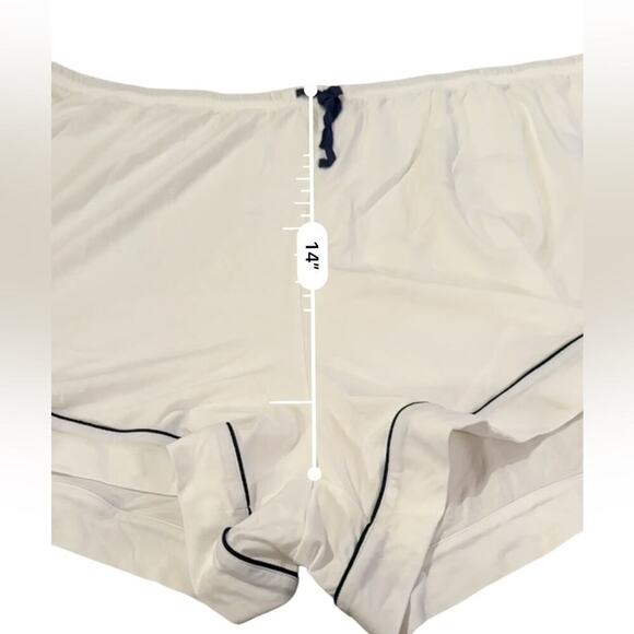 J. Crew White & Navy Blue Pajama Pull-On Shorts‎ Sz 3X - Picture 8 of 9